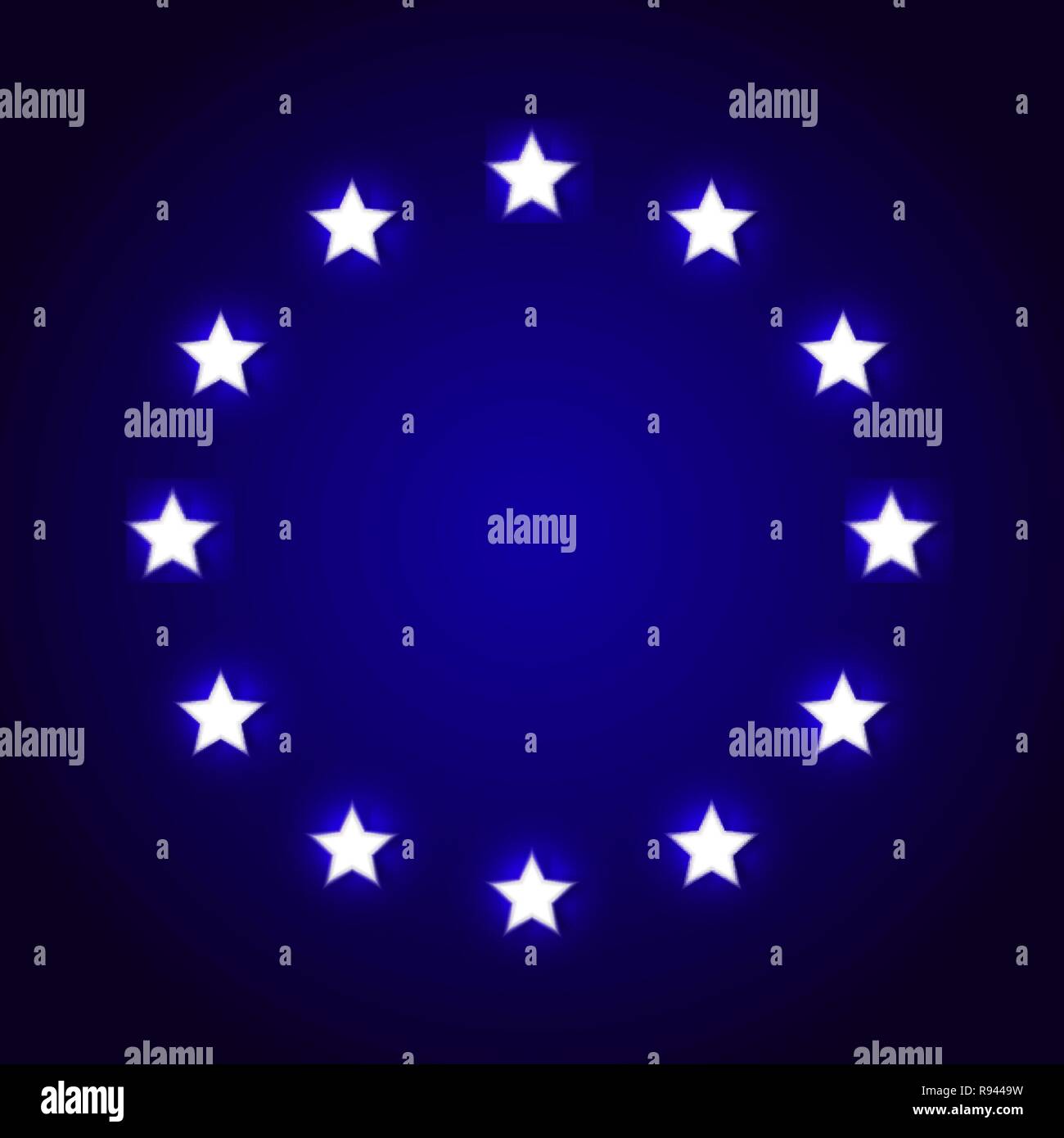 Abstract background with the shining stars and a realistic shadow. The stars located around on a black substrate. Vector illustration. Stock Vector