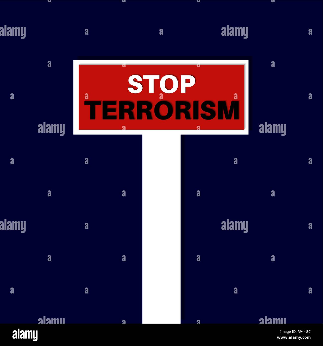 Stop terrorism. Vector illustration. Symbolizes a protest against extremism, acts of terrorism. The way conducts in an impasse. Stock Vector