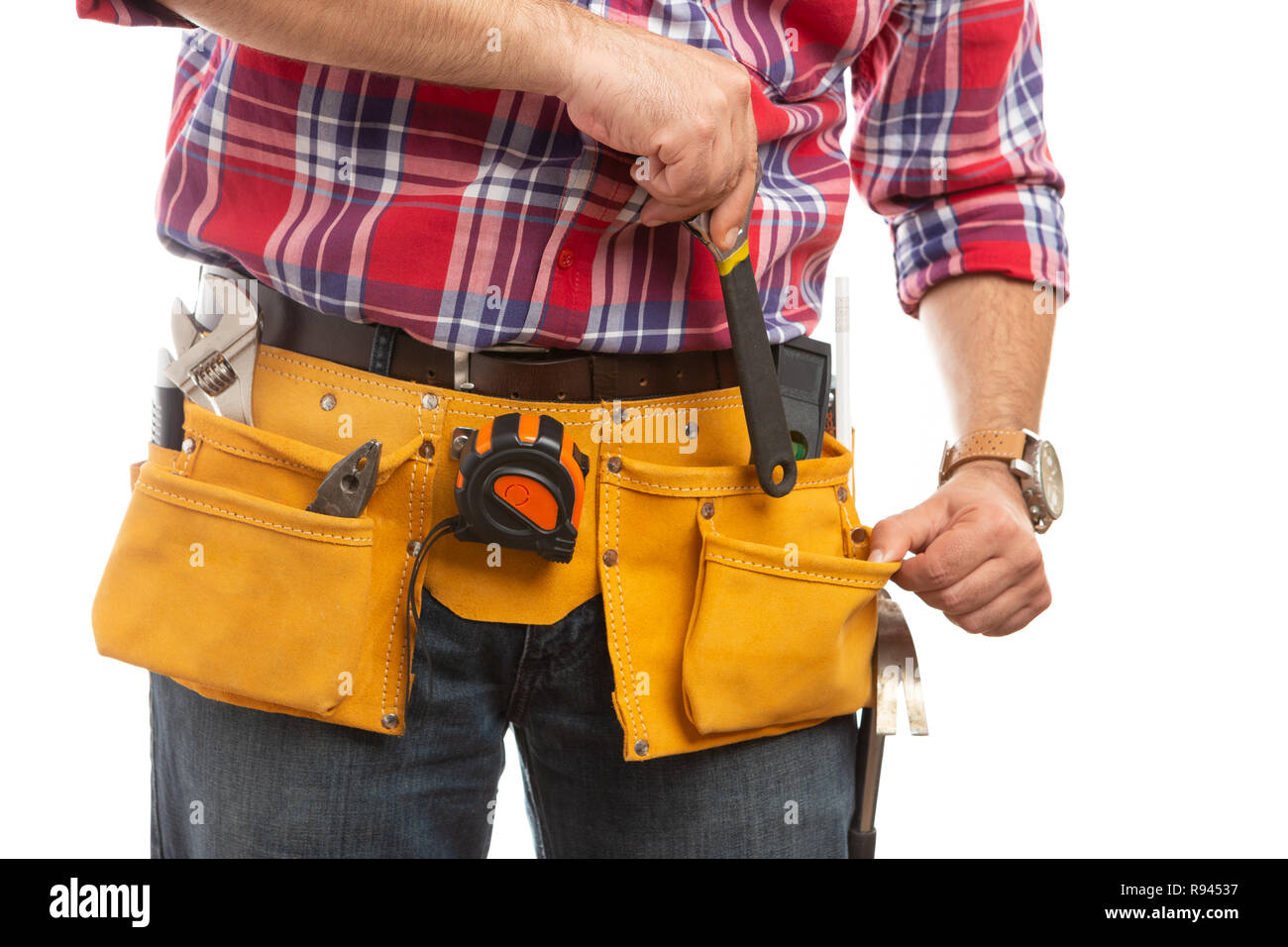 Construction tool belt hi-res stock photography and images - Alamy
