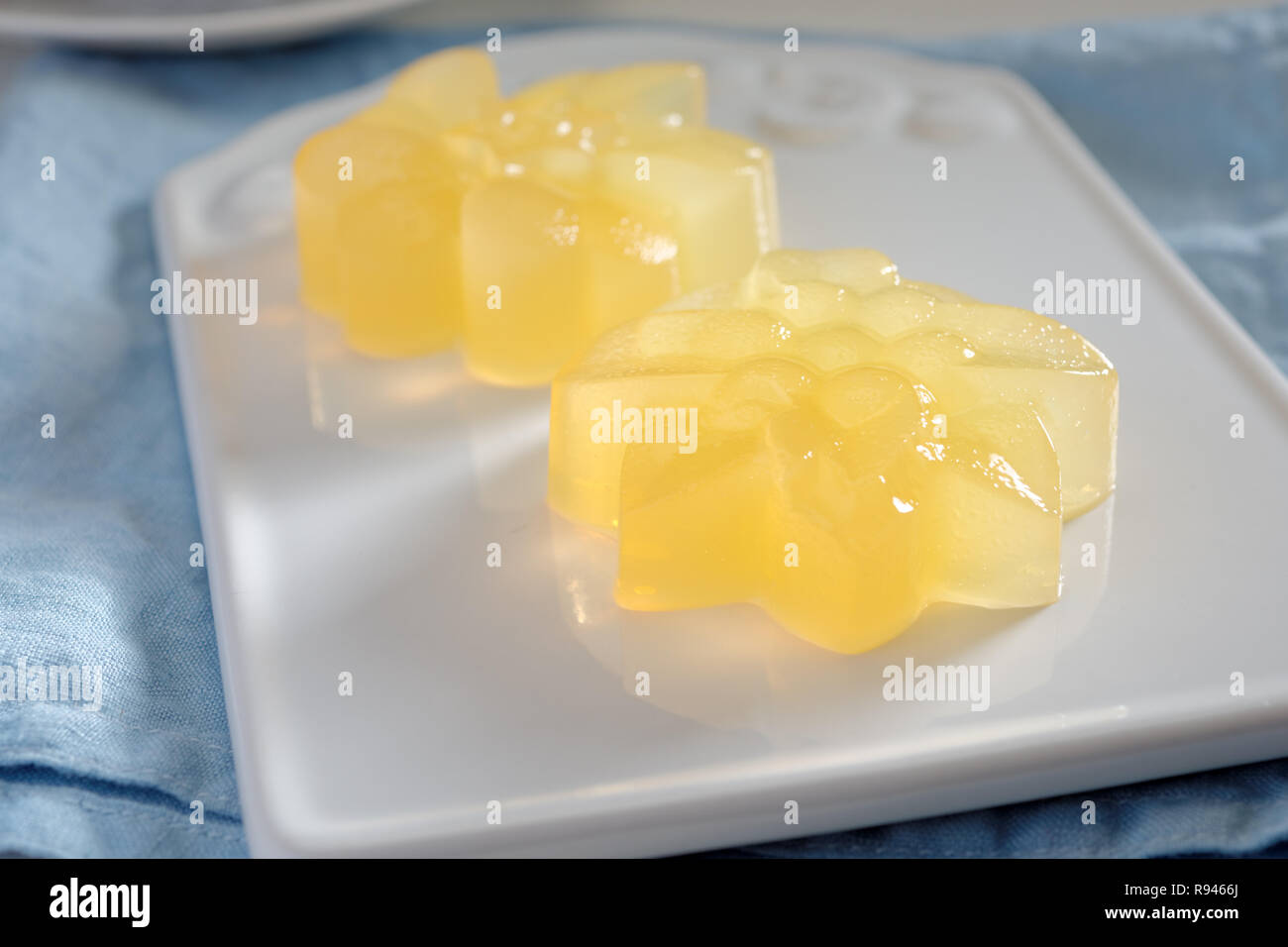 The process of making jelly from natural fruits. Heated fresh citrus fruit  juice with sugar and agar Stock Photo - Alamy