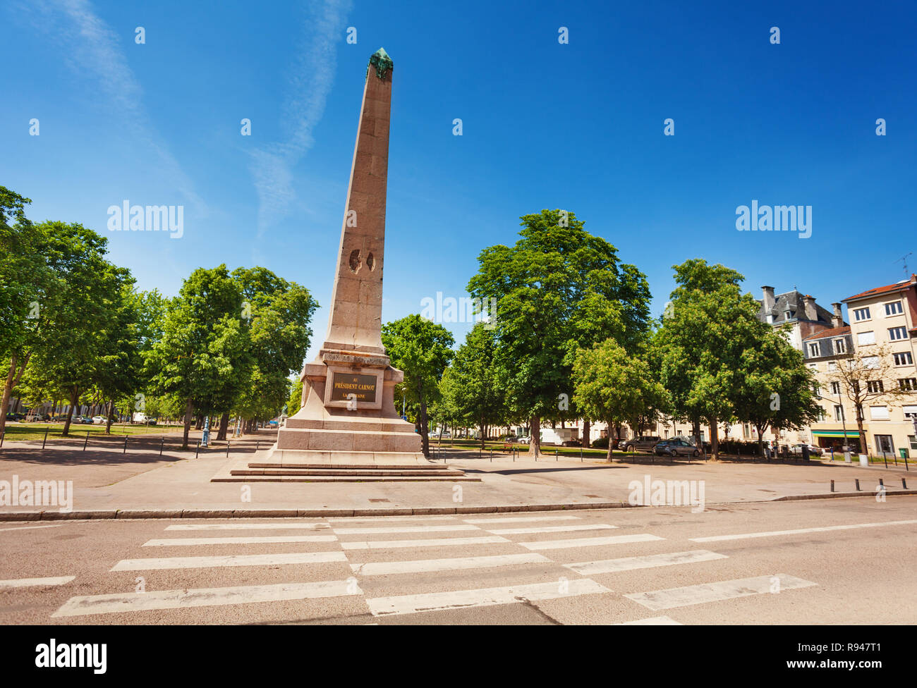 Obelisk Obelisque de Nancy on Place Carnot, the capital of the north-eastern French department of Meurthe-et-Moselle, France, Europe Stock Photo