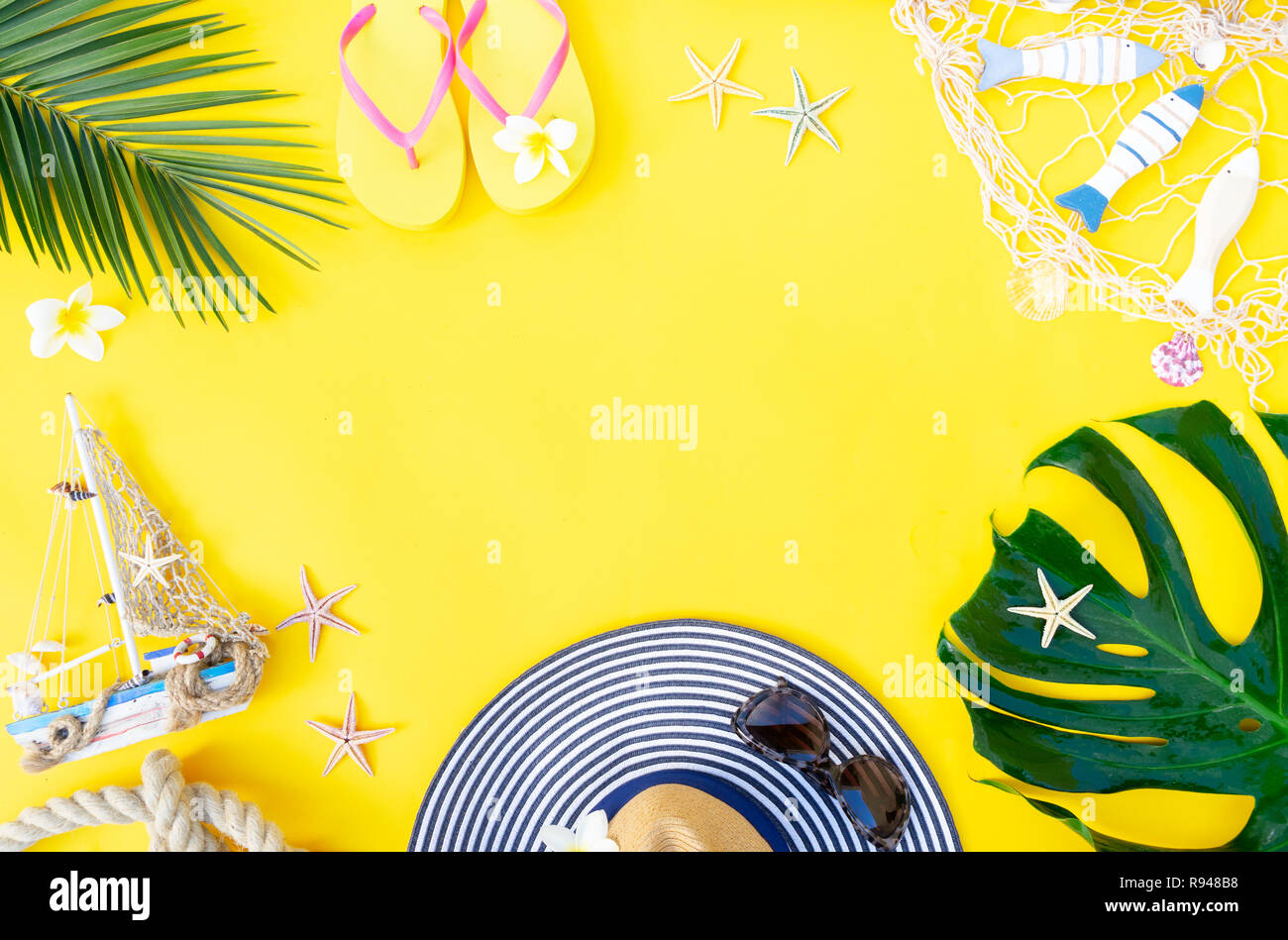 Summer flat lay scenery Stock Photo Alamy
