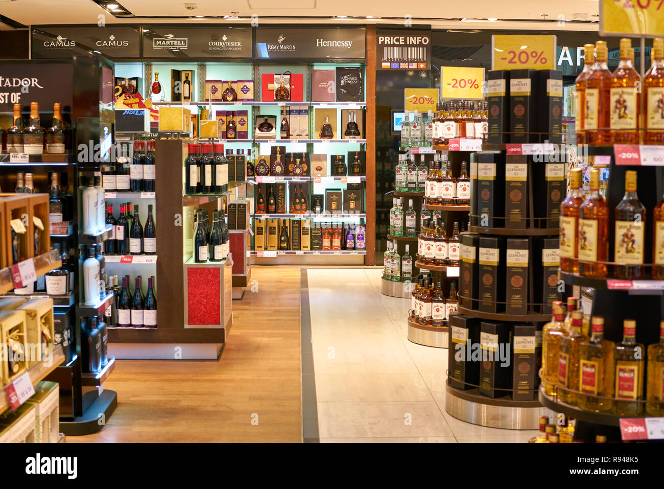 WARSAW, POLAND CIRCA NOVEMBER, 2017 alcohol on display inside Aelia