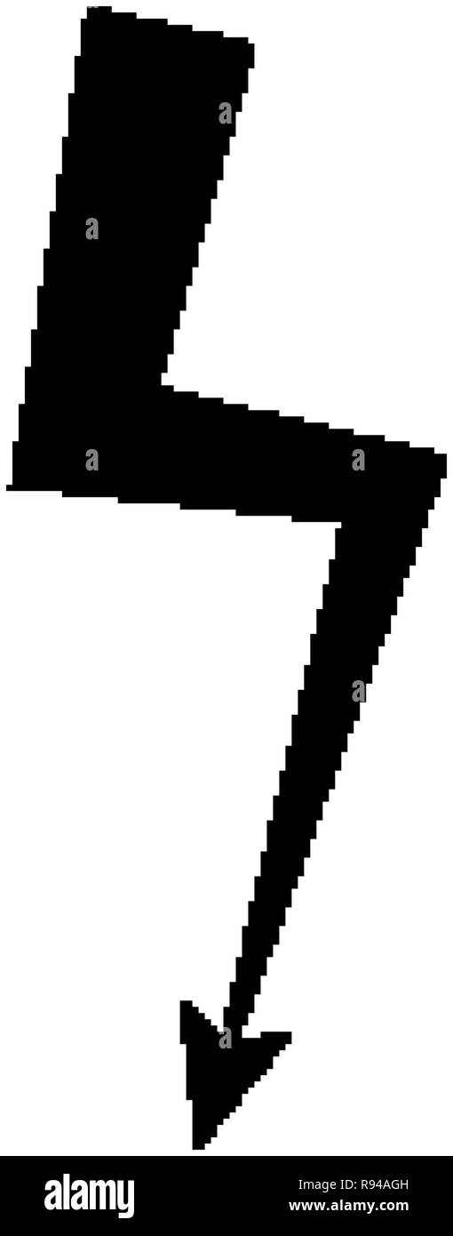 Simple black thunder icon. Thunderbolt and flash lighting sign Stock ...