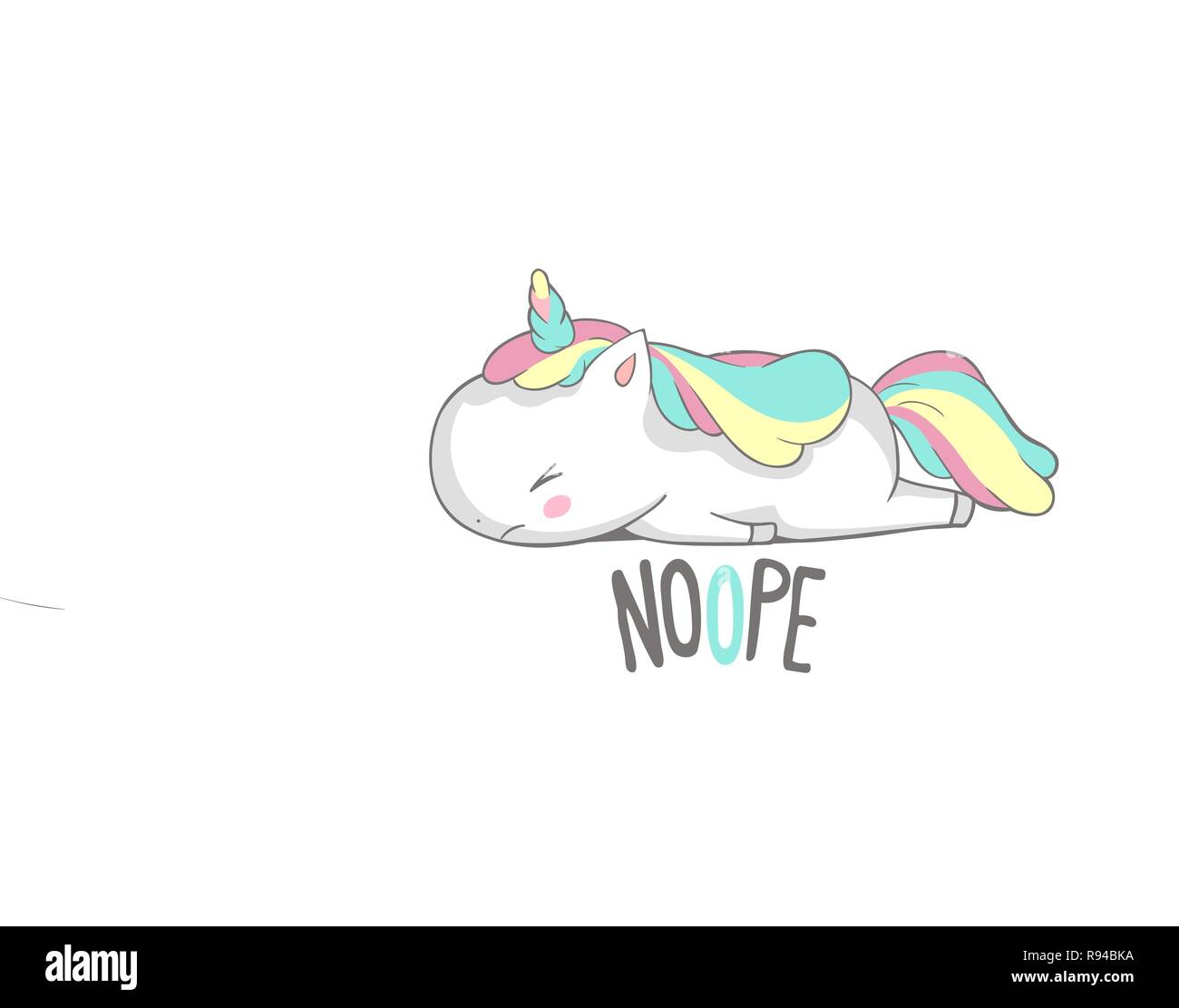Angry Sad Unicorn Lies Say Nope Poster Design Stock Vector