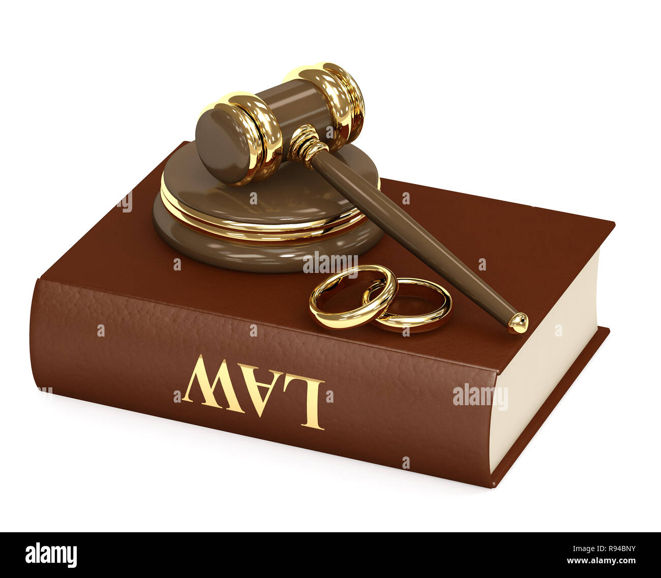 Conceptual image - marital agreement. Objects isolated over white Stock ...