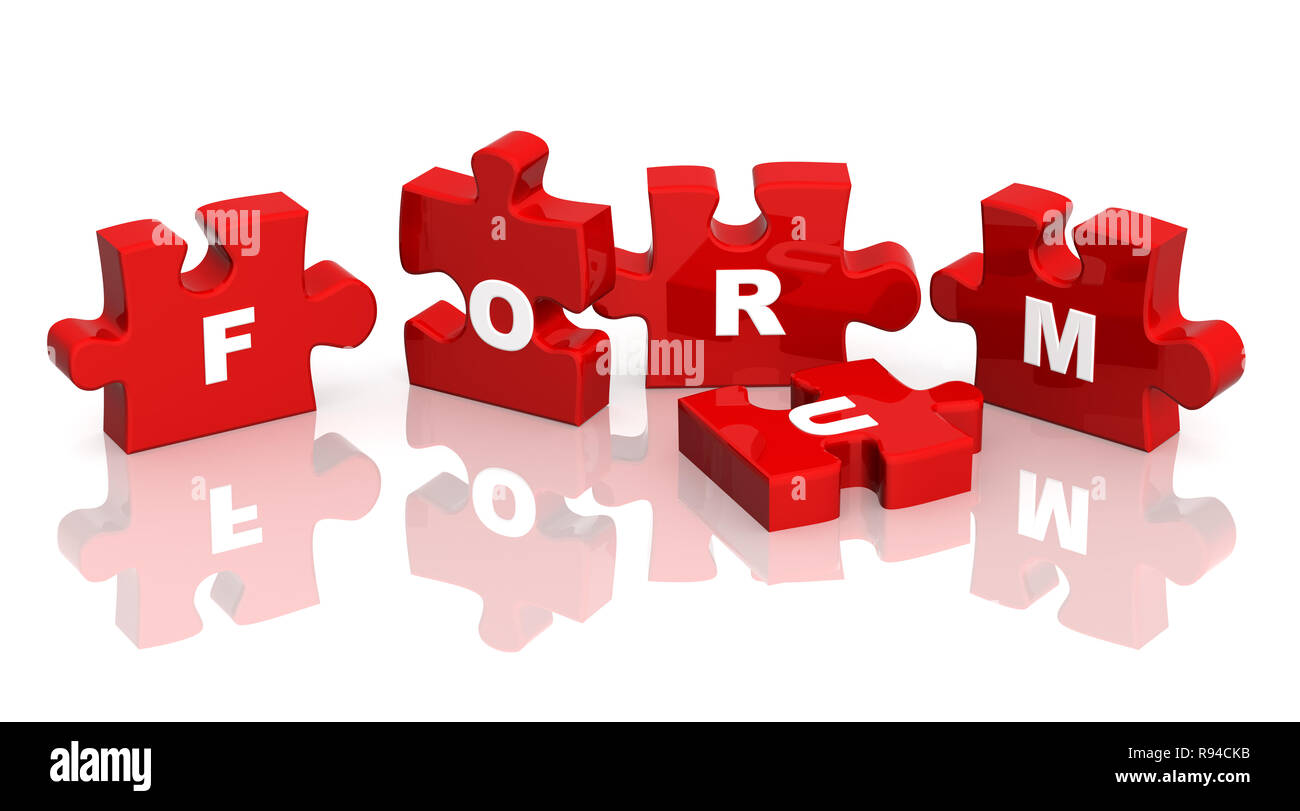 Four parts of a puzzle. Object over white Stock Photo Alamy