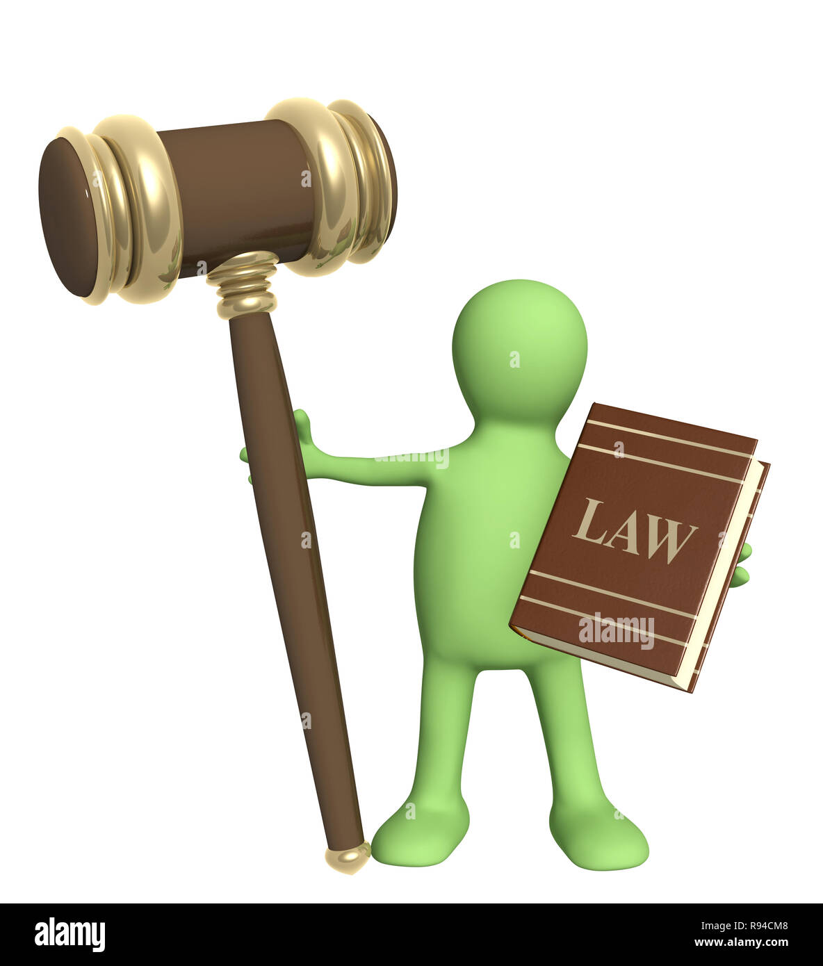 Puppet with code of laws. Isolated over white Stock Photo Alamy