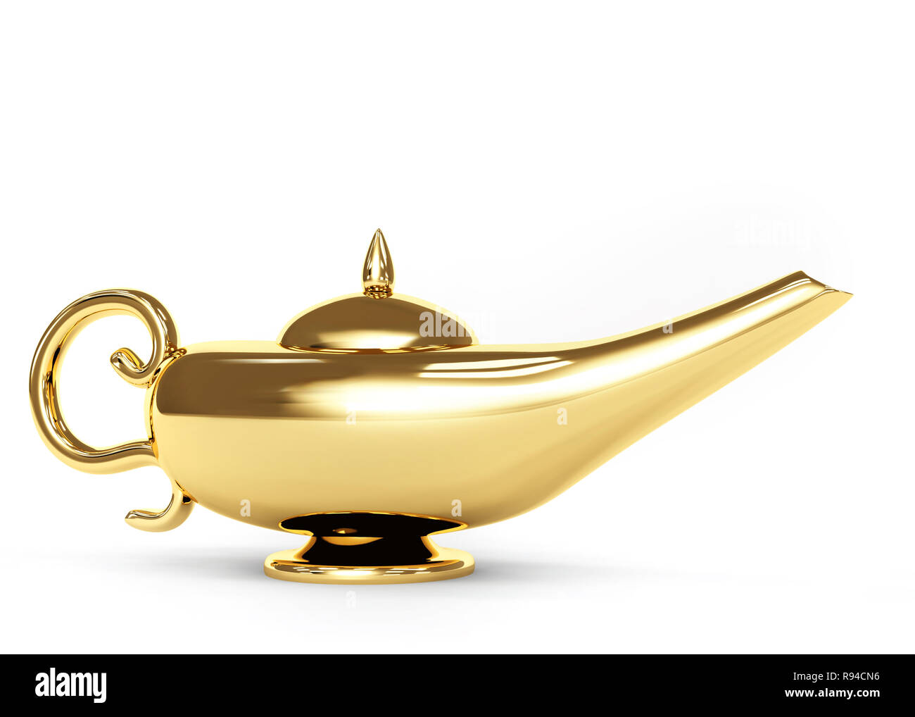 Symbol performance of desires - magic lamp. Object over white Stock Photo