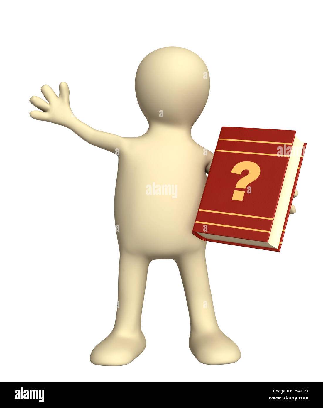 Information search. Puppet with dictionary Stock Photo Alamy