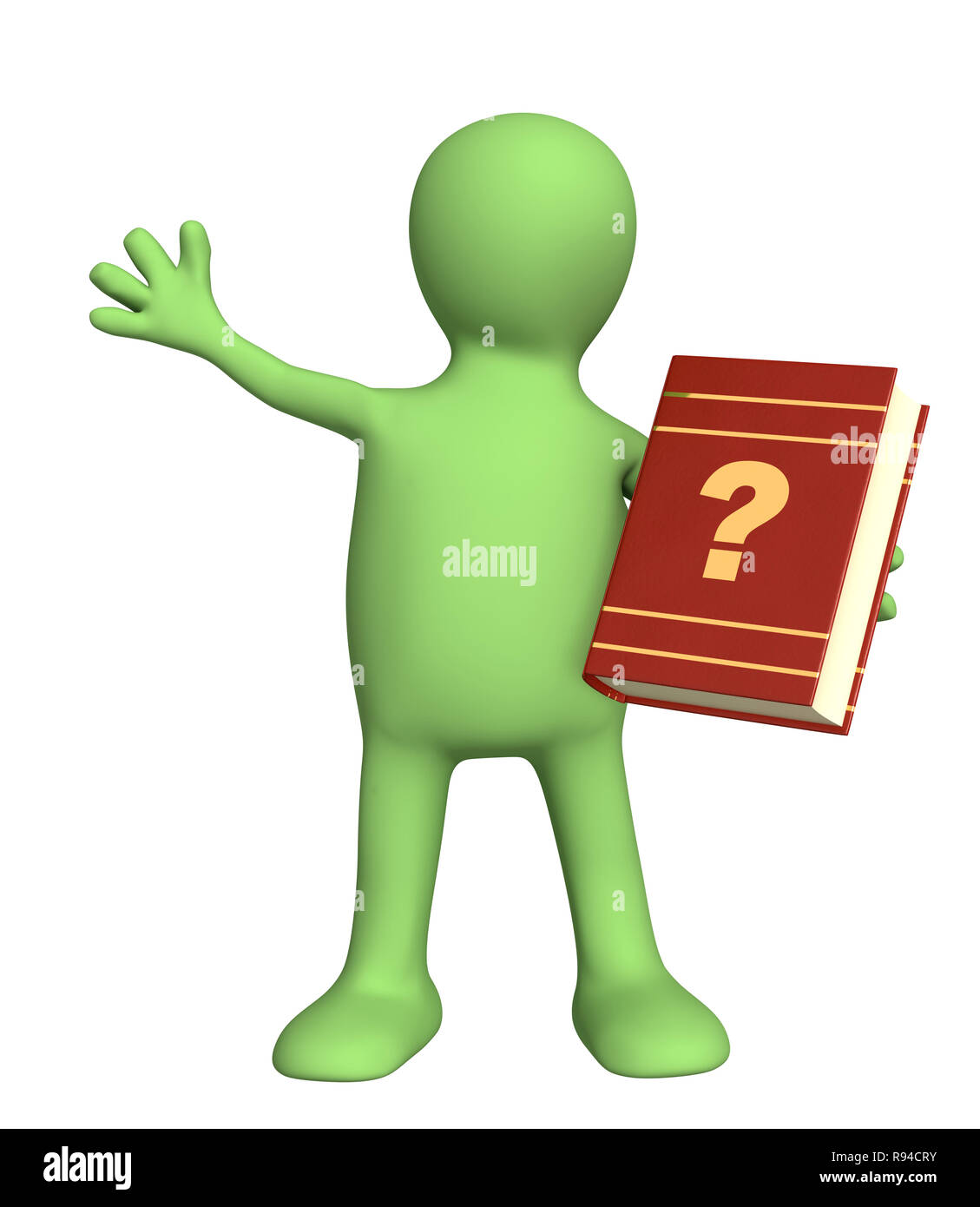 Information search. Puppet with dictionary Stock Photo Alamy