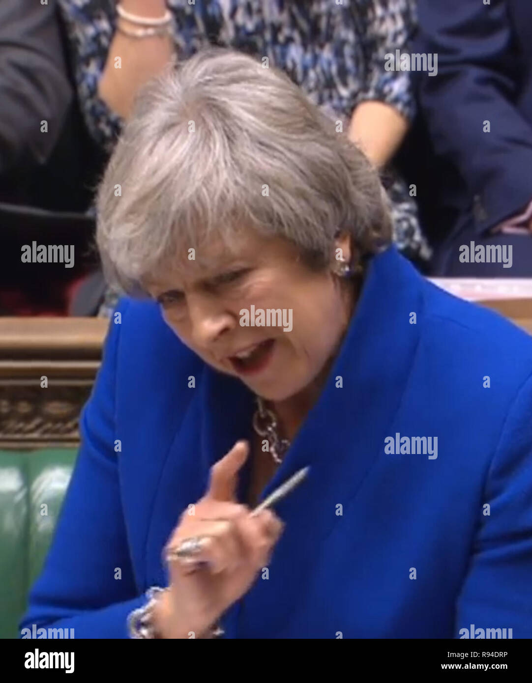 Prime Minister Theresa May speaks during Prime Minister's Questions in