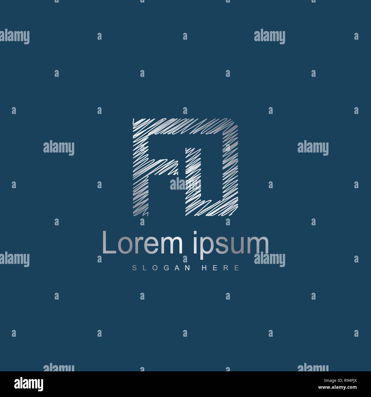 Initial Letter FD Logo Template Vector Design Stock Vector