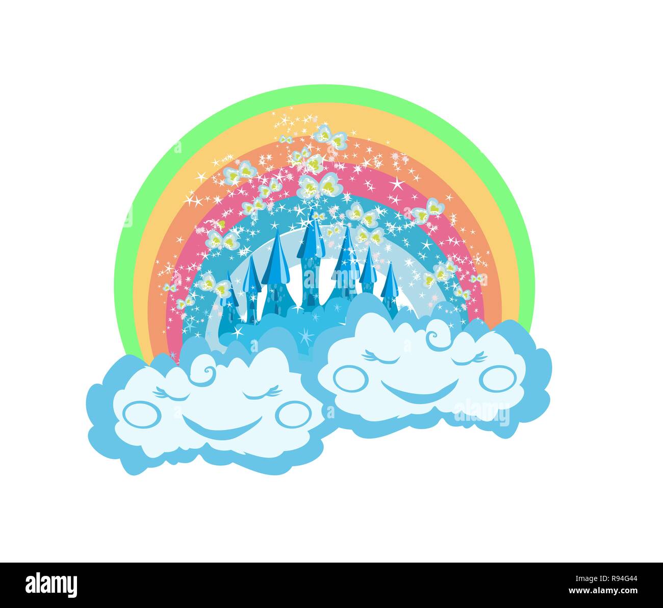 castle in the clouds Stock Vector