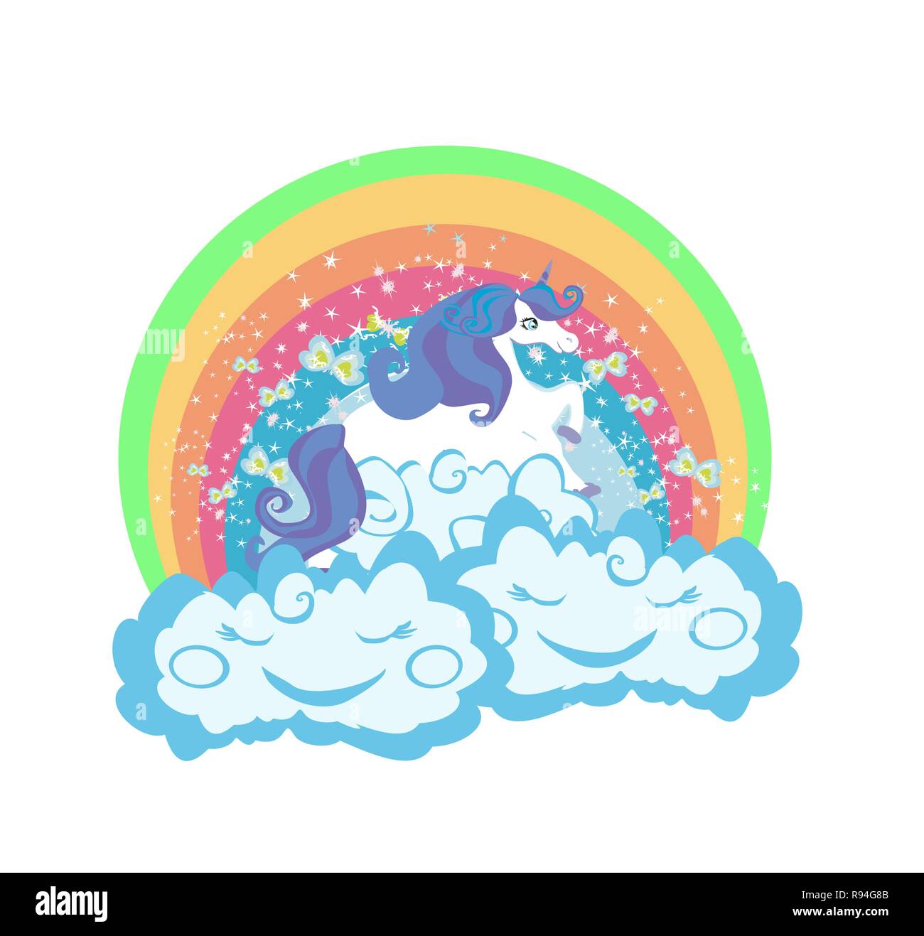 Card with a cute unicorn Stock Vector Image & Art - Alamy