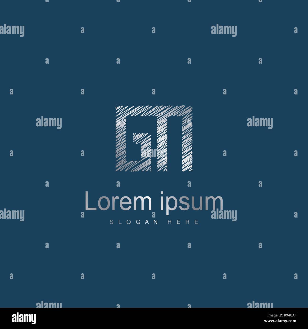 Initial Letter GN Logo Template Vector Design Stock Vector