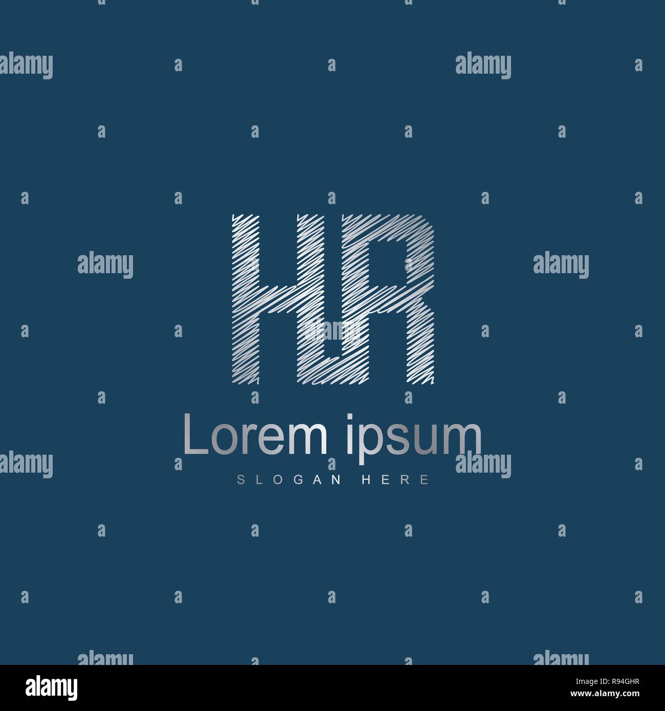 Initial Letter HR Logo Template Vector Design Stock Vector Image & Art ...