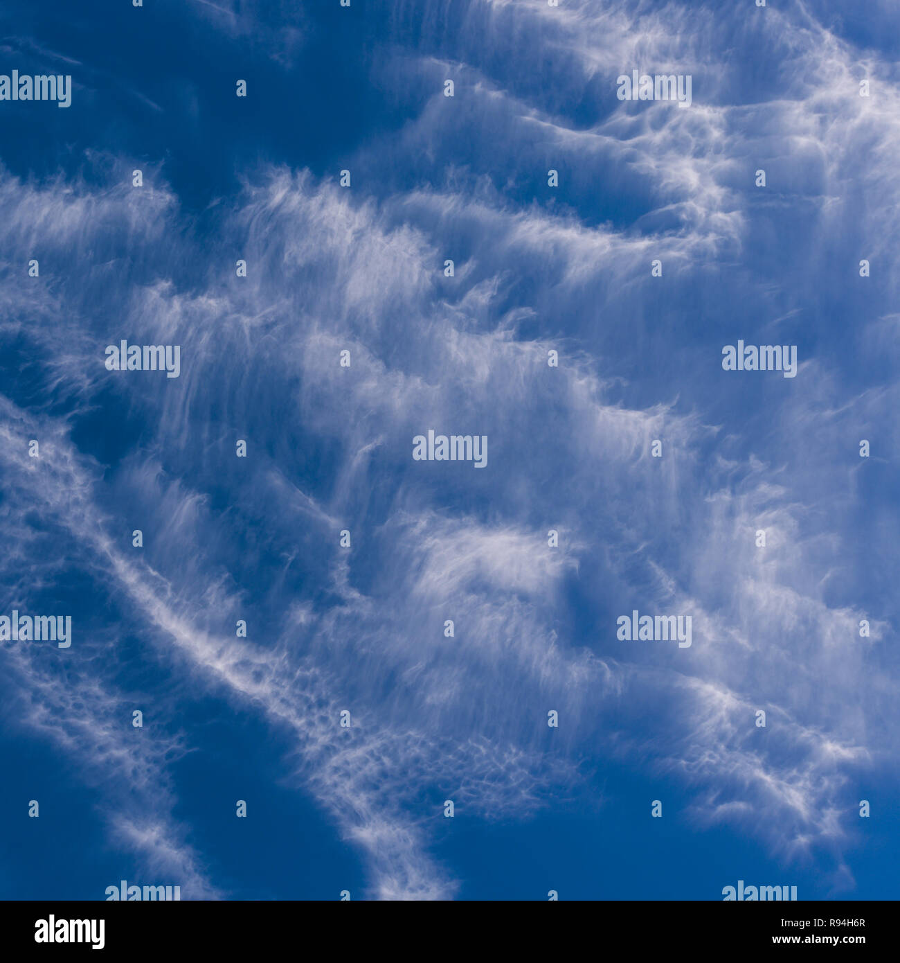 Awesome white cirrocumulus against a blue sky Stock Photo