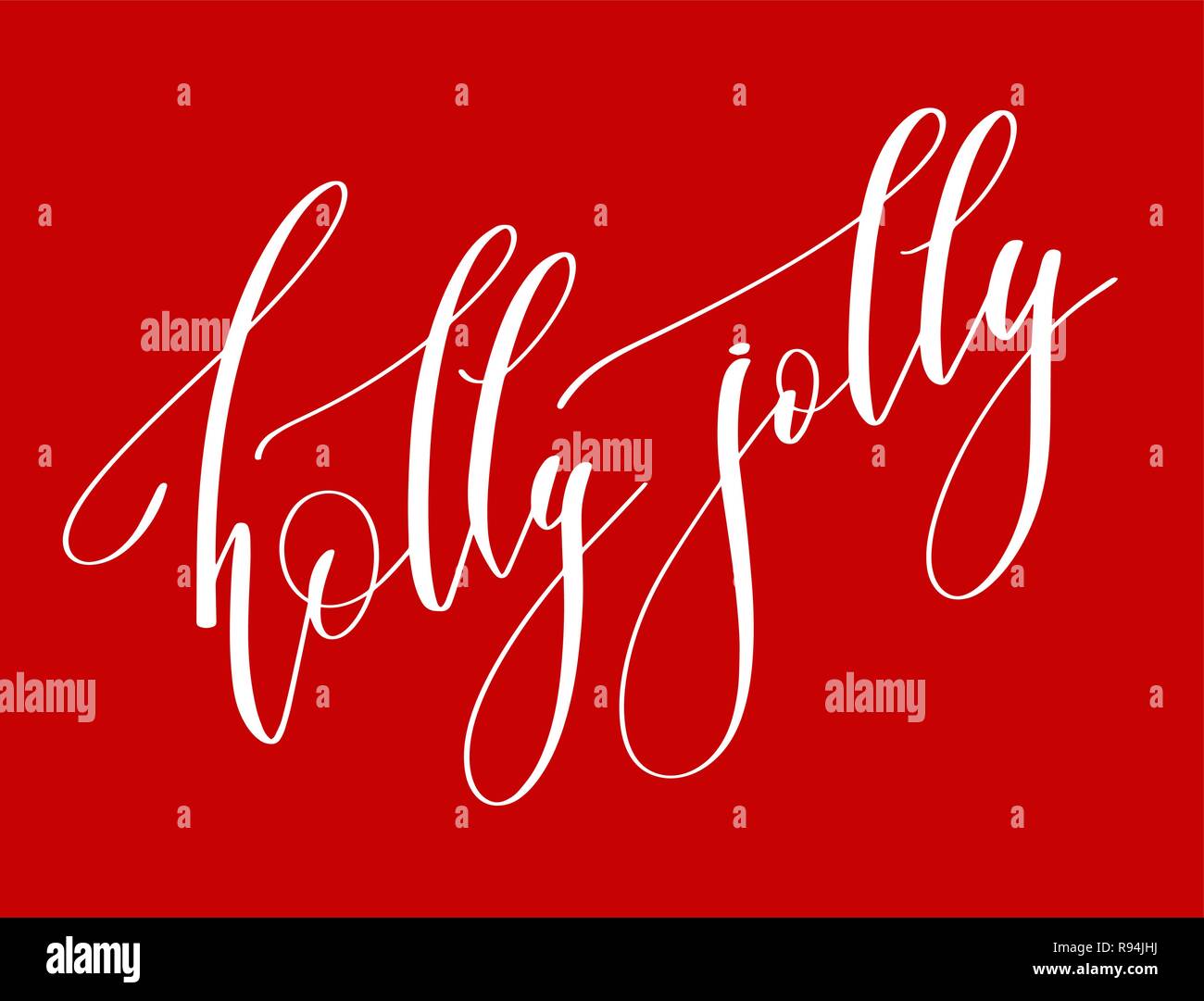 holly jolly - hand lettering inscription text to winter holiday Stock ...