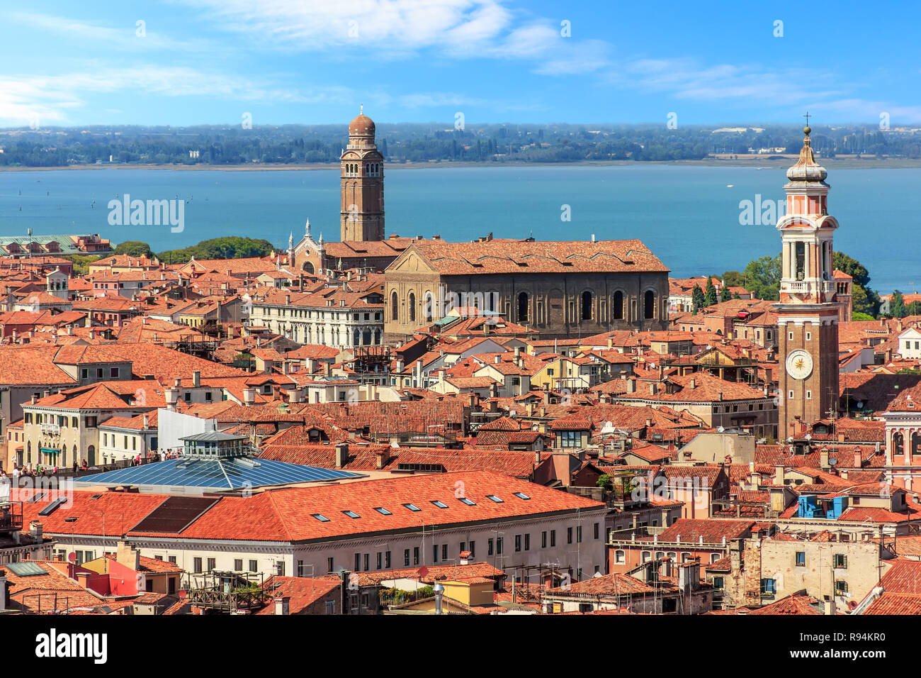 The San Apostoli bell tower and the  Madonna dell'Orto tower in  Stock Photo