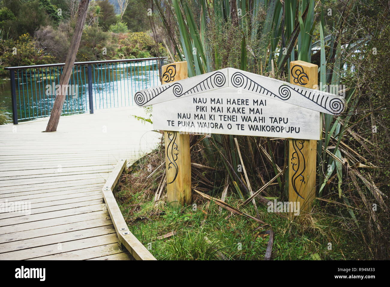 Takaka, New Zealand 25 August 2017 Information board at popular