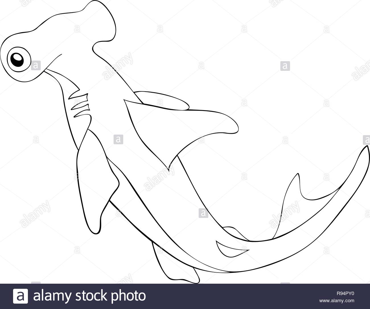 Cartoon Shark Black and White Stock Photos & Images - Alamy