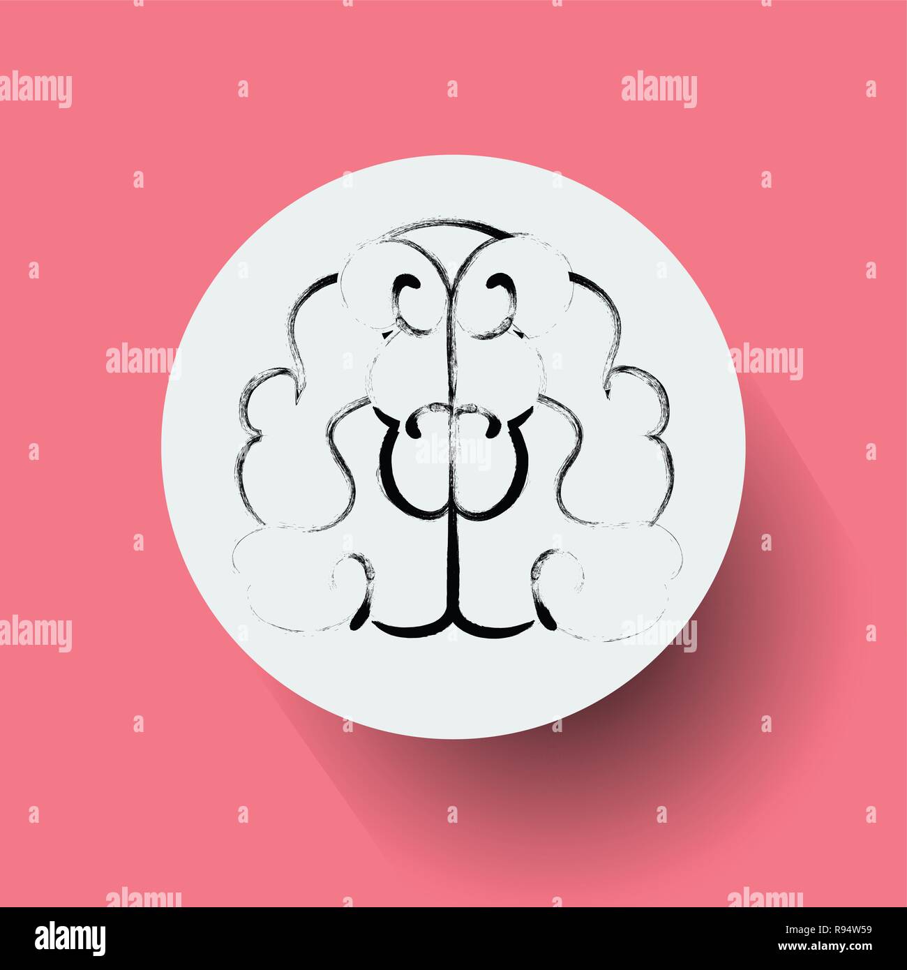 Hand Drawn Sketch Brain Line icon. Vector, illustration eps10 Stock Vector