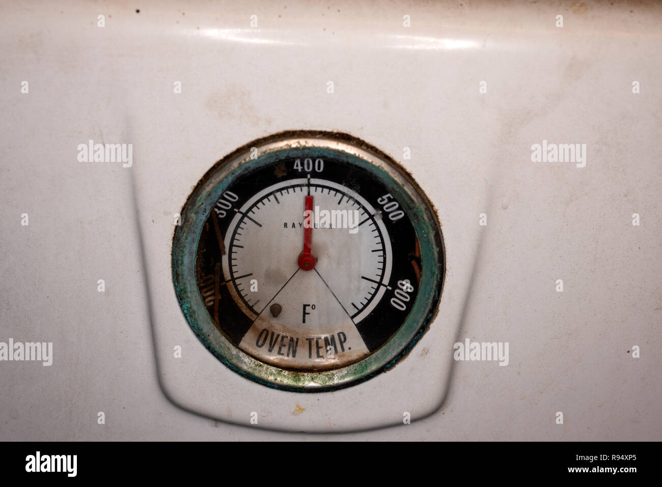 Rayburn oven temperature meter Stock Photo