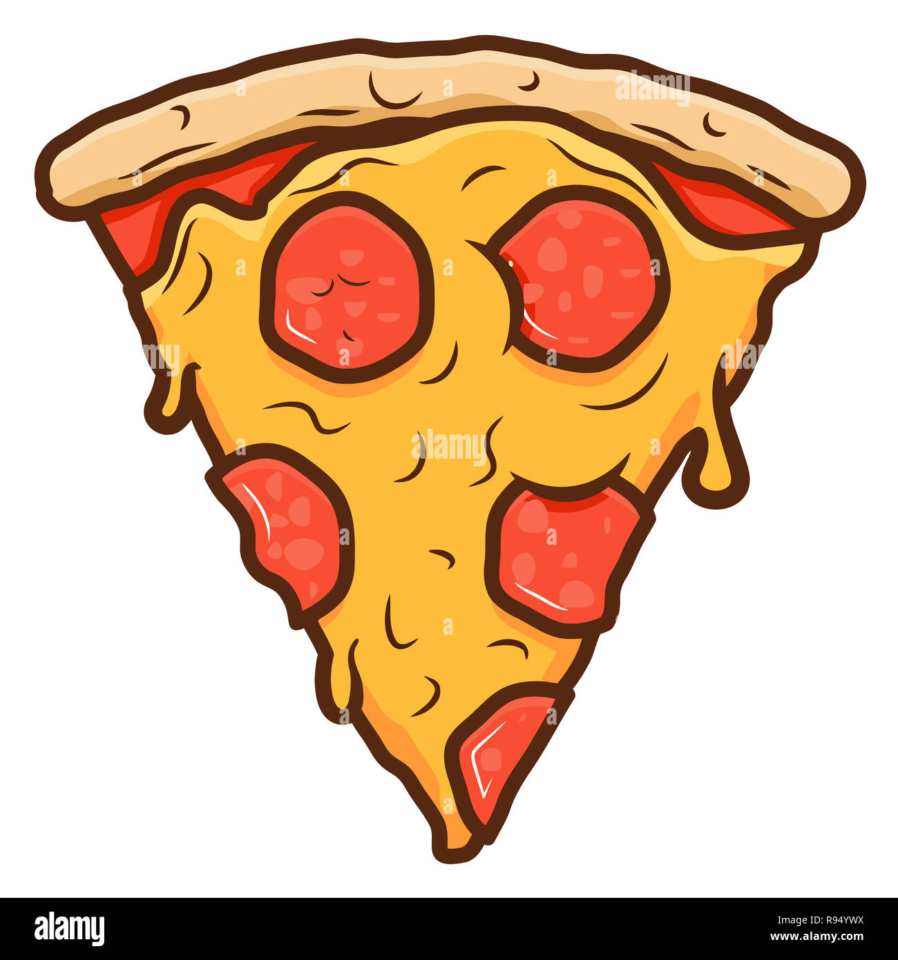 pepperoni cheese slice pizza snack melting hot illustration Stock Photo