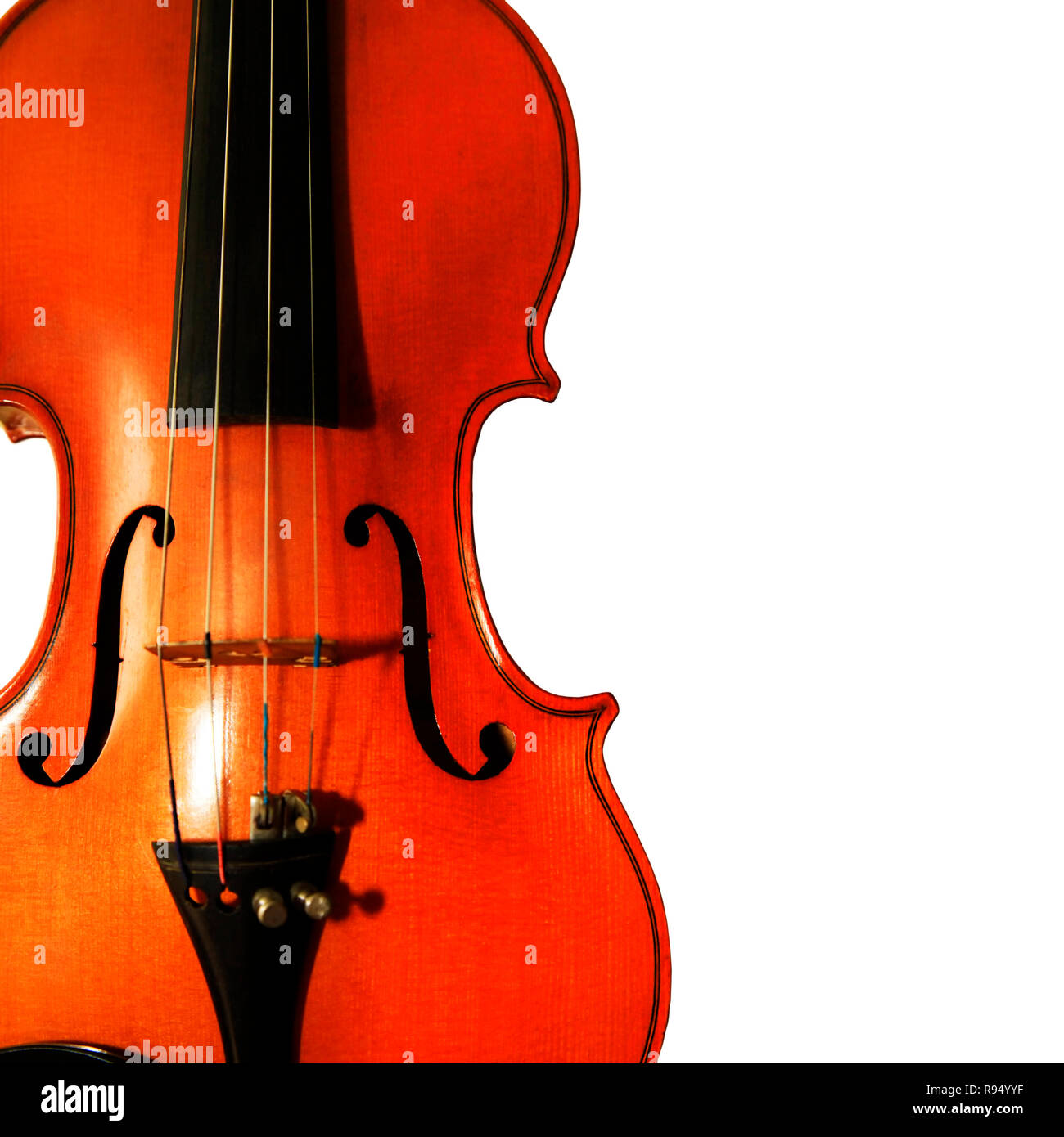 1937 old violin on the white background Stock Photo