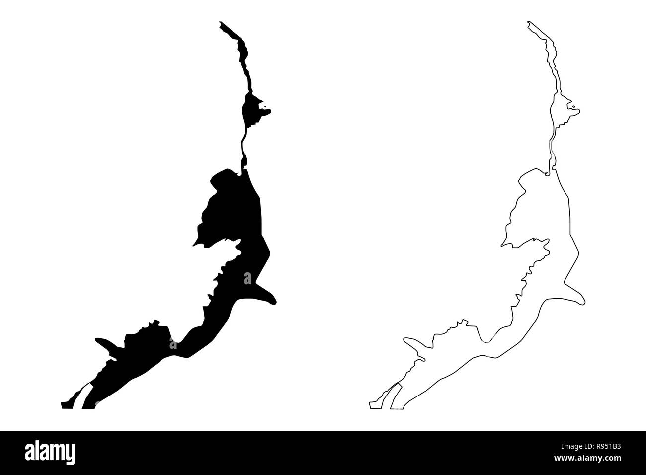 Aswan Governorate (Governorates of Egypt, Arab Republic of Egypt) map vector illustration, scribble sketch Aswan map Stock Vector