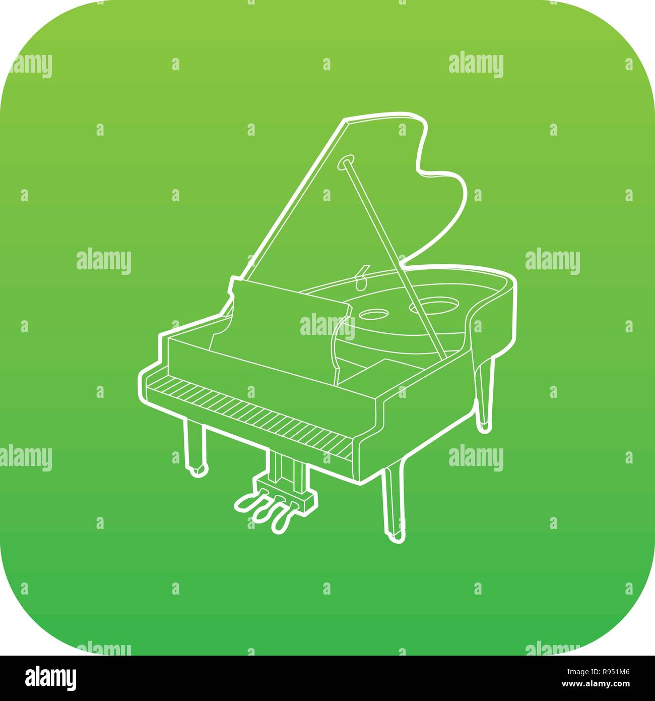 Grand piano icon green vector isolated on white background Stock Vector ...