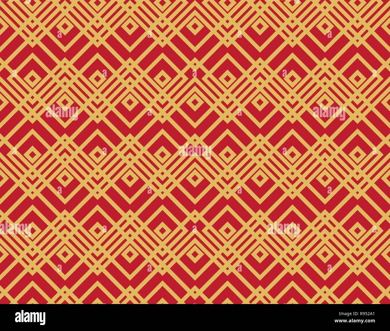 Oriental Seamless Geometric Pattern In Red And Yellow Colors Decorative Backdrop Or Origami Paper Background Chinese New Year Or Festival Vector Illus Stock Vector Image Art Alamy