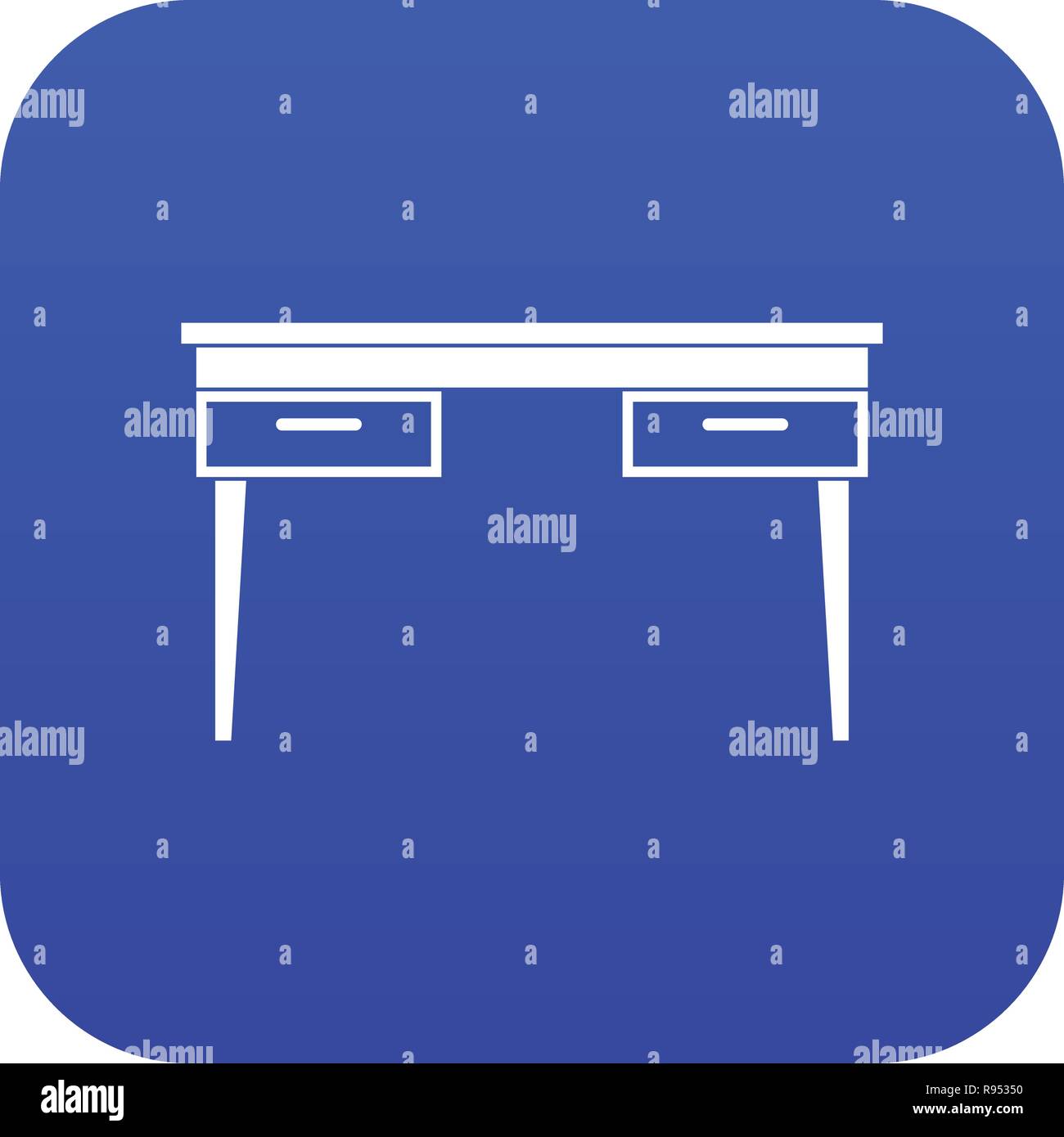 Wooden table icon digital blue for any design isolated on white vector