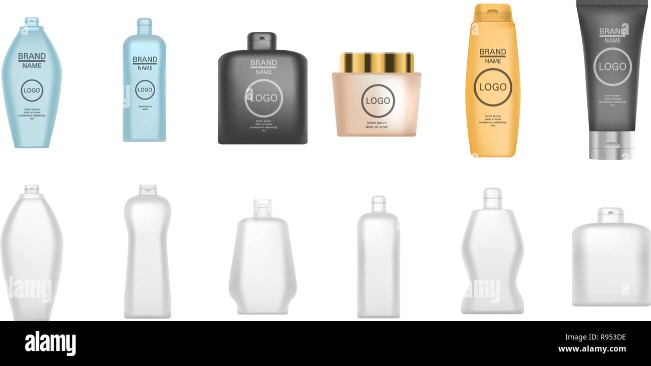 Shampoo icon set, realistic style Stock Vector Image & Art - Alamy