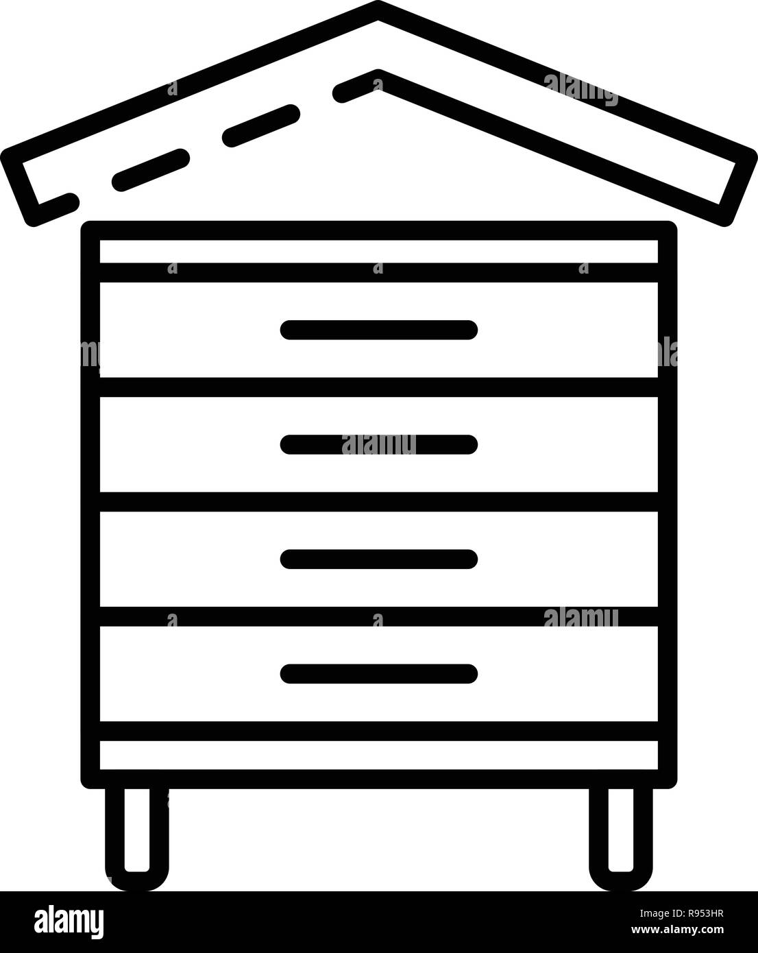 Wood bee hive icon, outline style Stock Vector Image & Art - Alamy