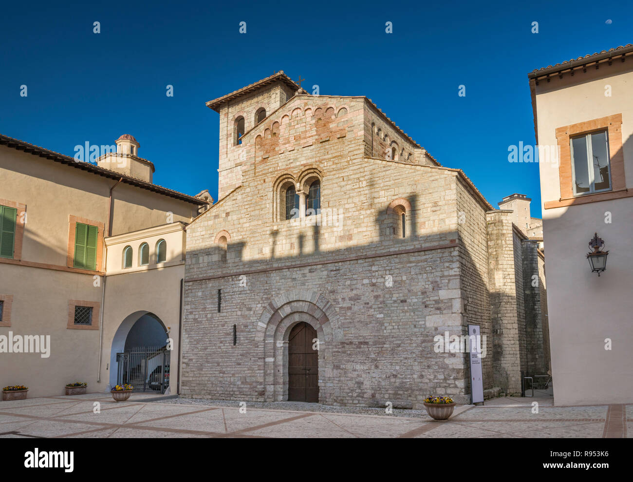 Basilica of Sant'Eufemia, 12th century, Romanesque style, Museo Diocesano, in Spoleto, Umbria, Italy Stock Photo