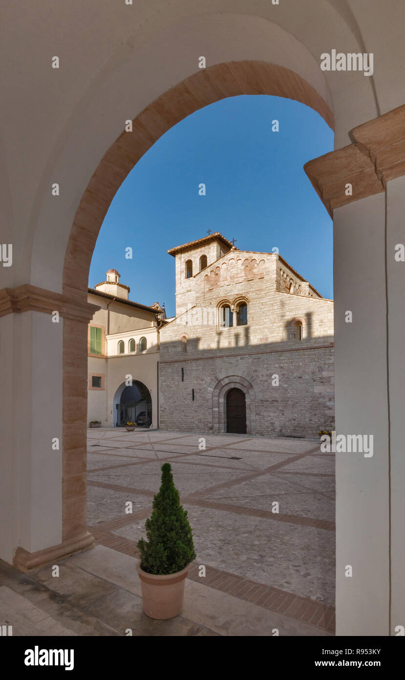Basilica of Sant'Eufemia, 12th century, Romanesque style, Museo Diocesano, in Spoleto, Umbria, Italy Stock Photo