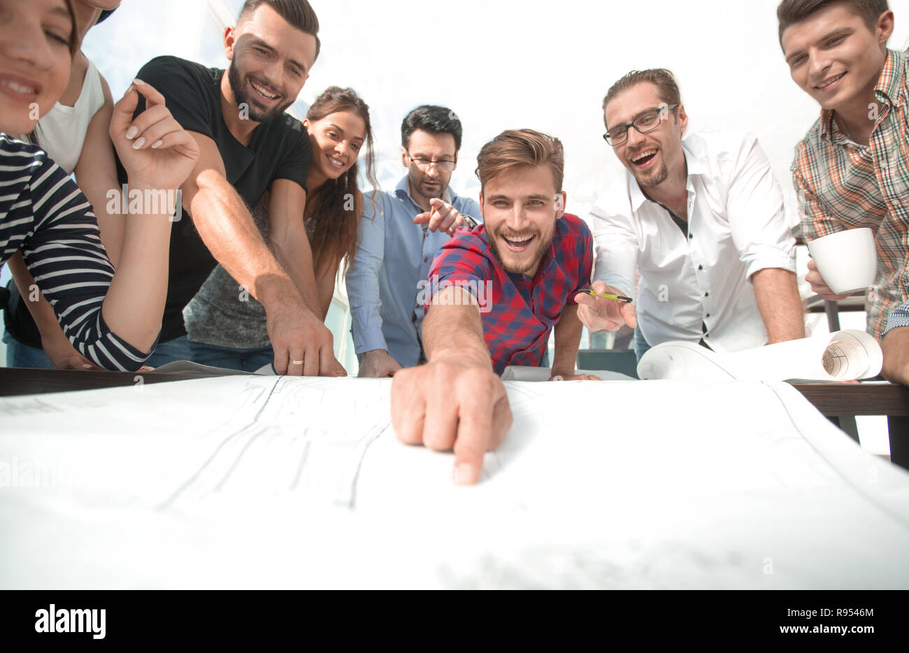 team of architects discussing new ideas Stock Photo
