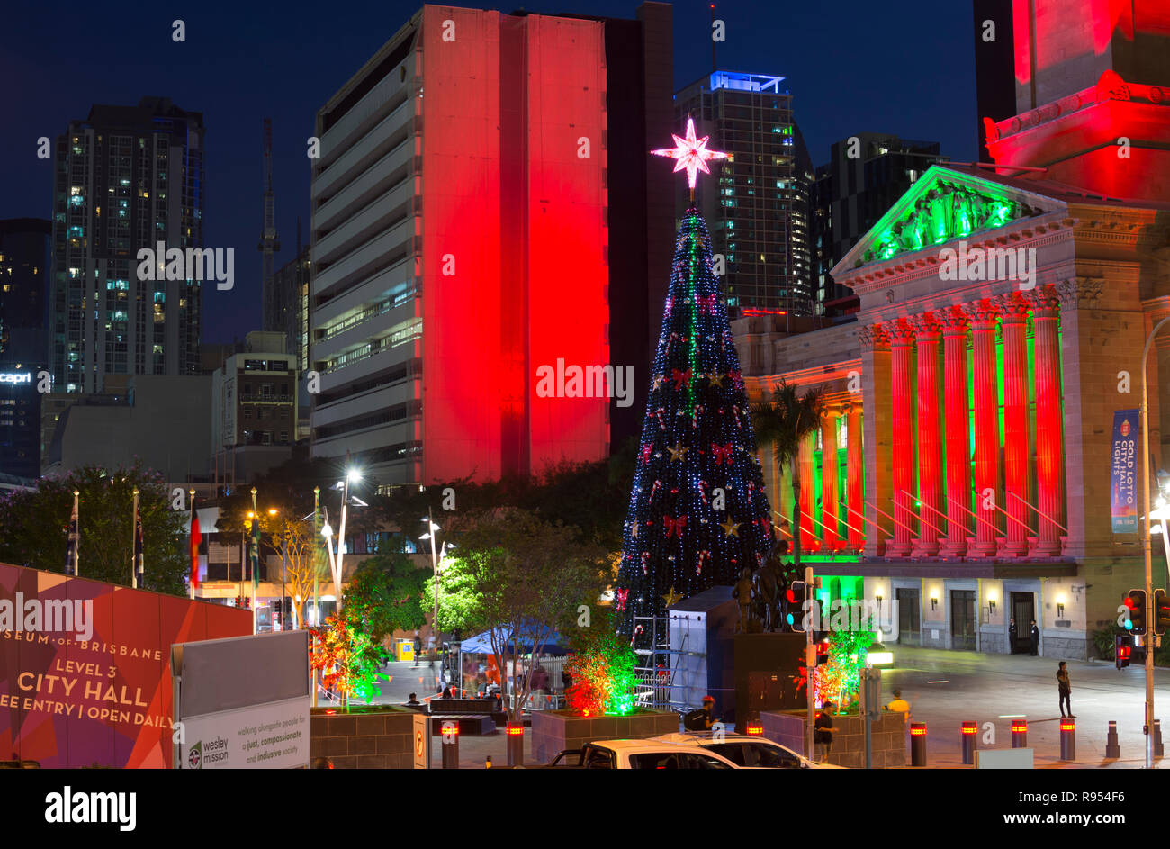 King Square and City Hall at Christmas, Brisbane, Queensland