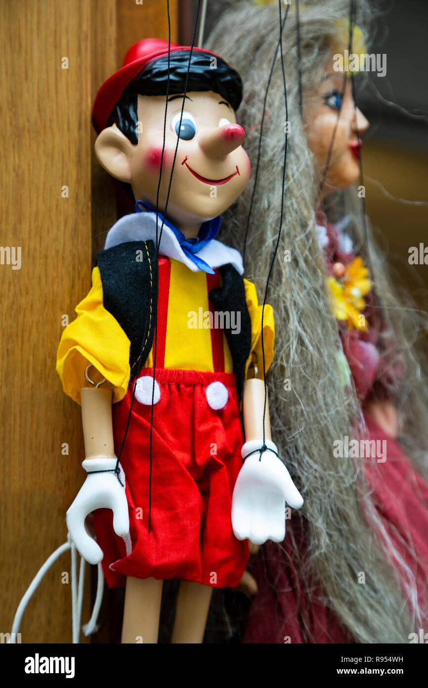(puppets) for sale (featuring Pinocchio), Cesky Krumlov