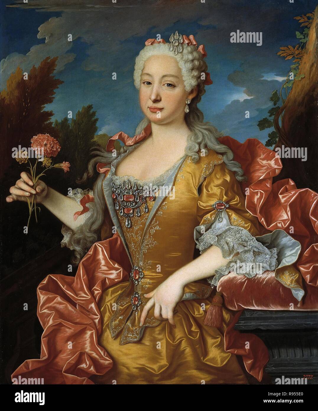 Jean Ranc / 'Barbara of Braganza, Queen of Spain'. Ca. 1729. Oil on canvas. Museum: Museo del Prado, Madrid, España. Stock Photo