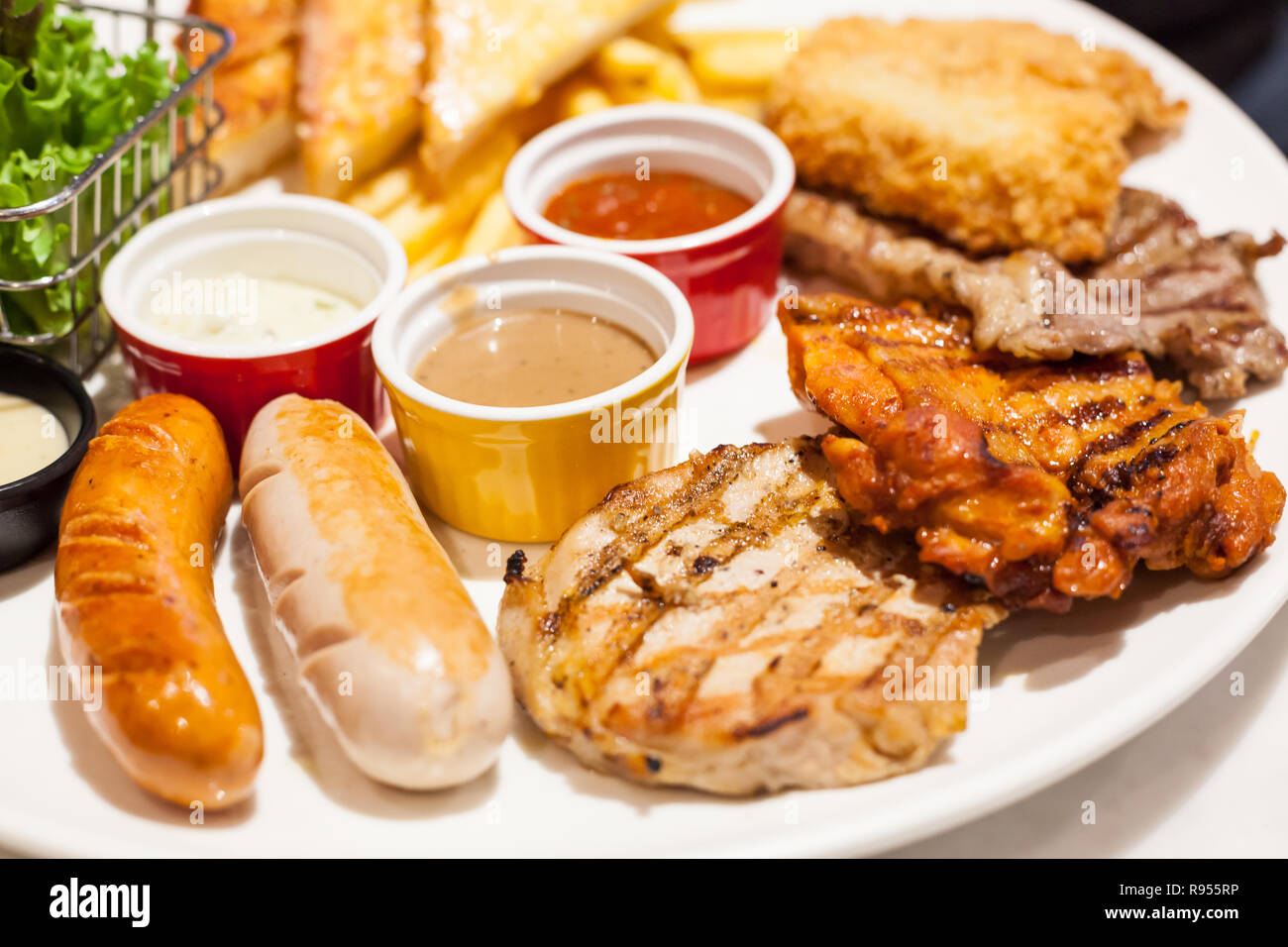 Food Steaks and Sausages Assortment (Spicy Chicken, Pork, Beef, Fish