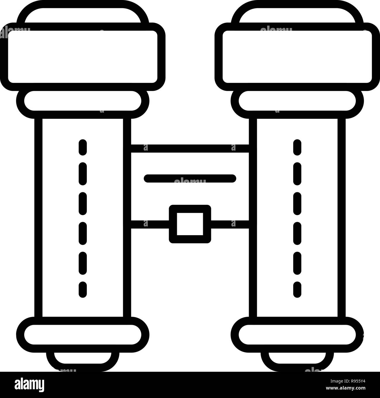 Binocular icon, outline style Stock Vector