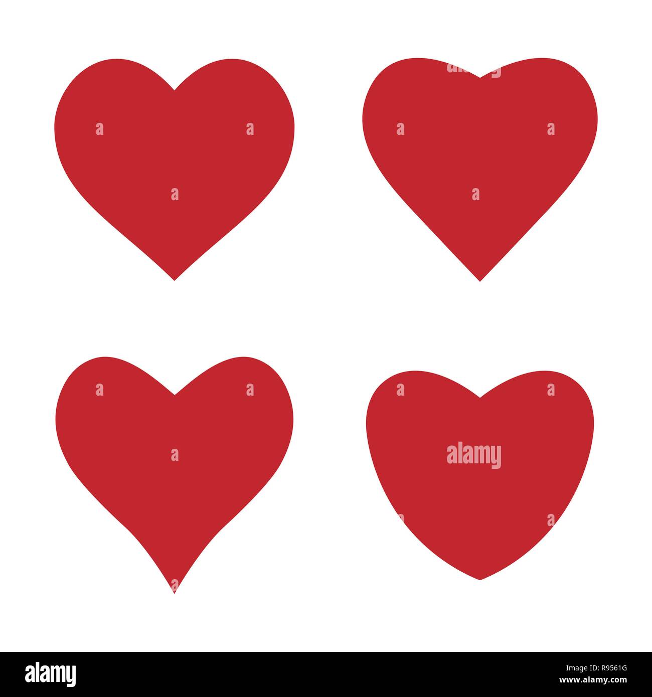 Heart icon love symbol set. Vector illustration, flat Stock Vector ...