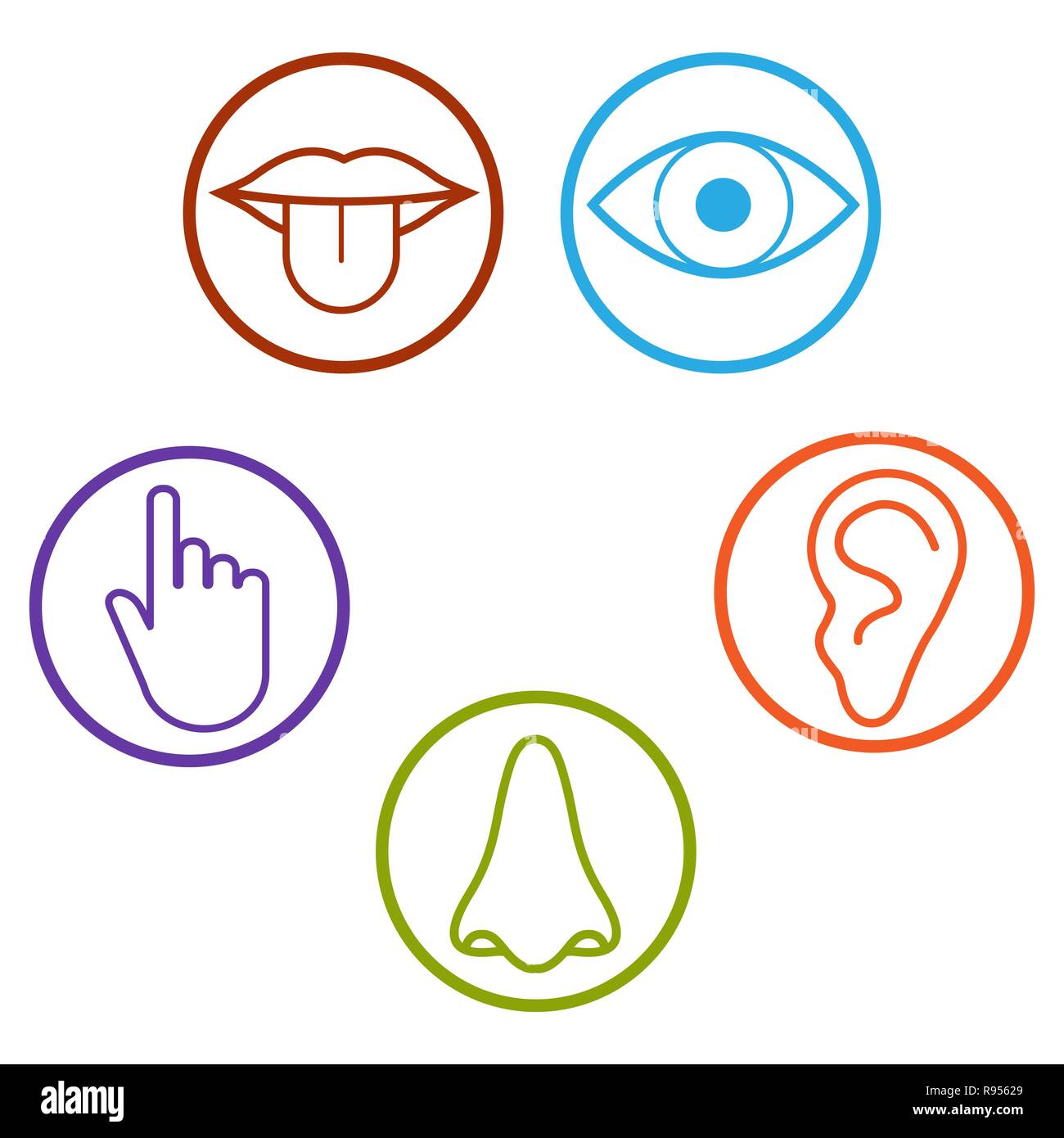 Human senses icon. Vector illustration flat Stock Vector