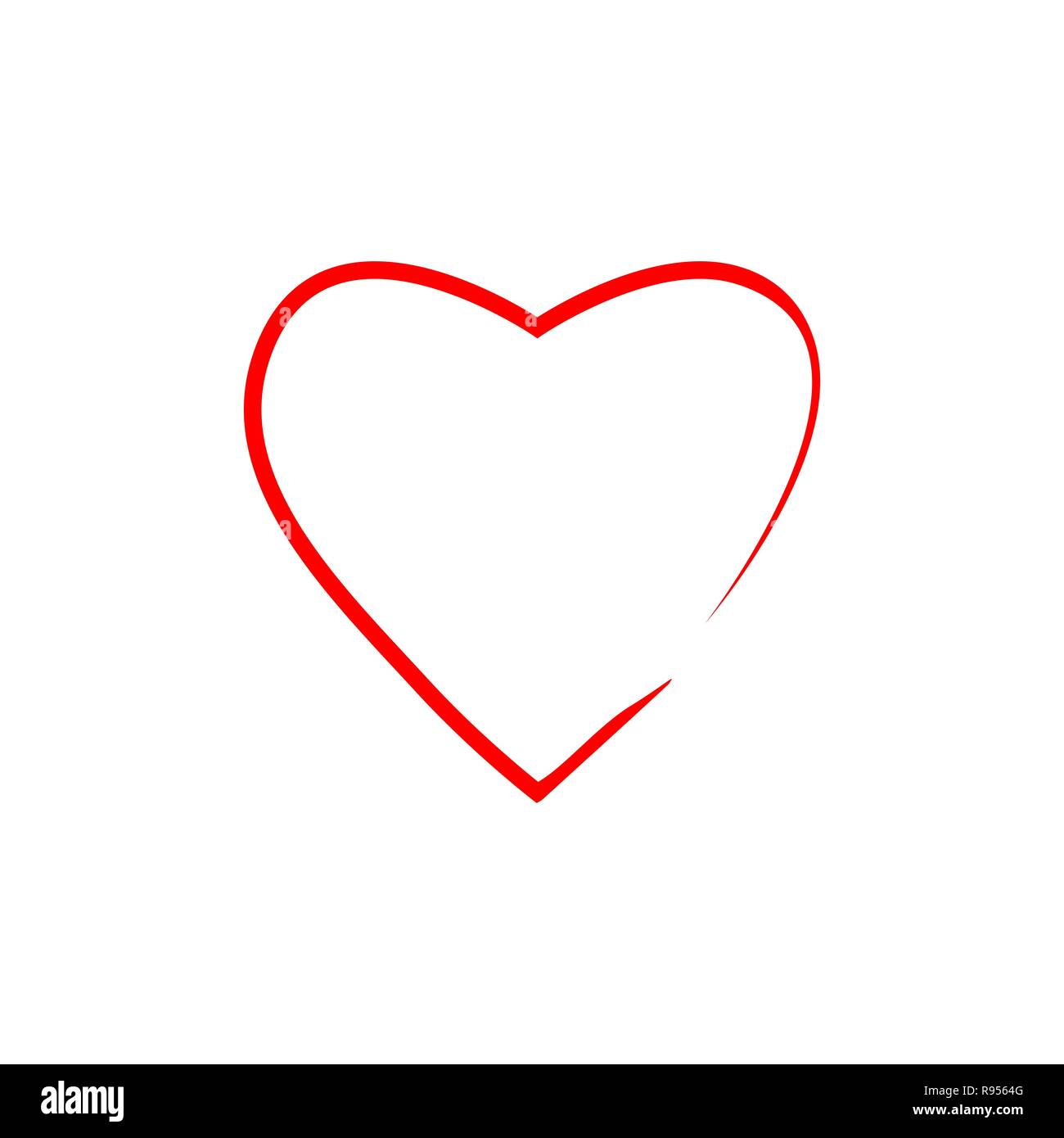 Vector illustration, flat design. Heart icon love symbol Stock Vector ...