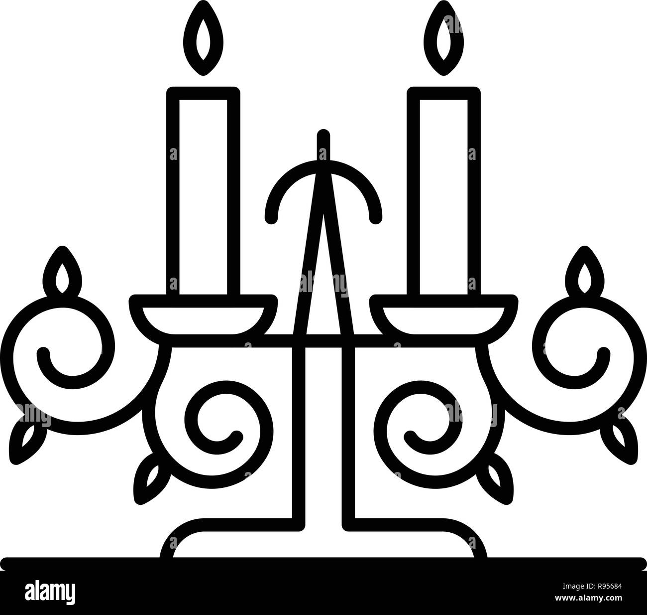 Anvil candle support icon, outline style Stock Vector