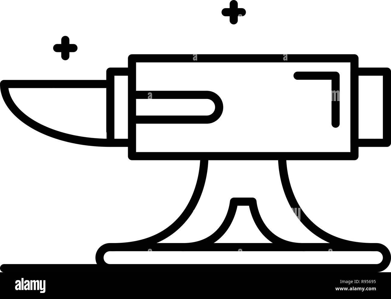 Metal anvil icon, outline style Stock Vector