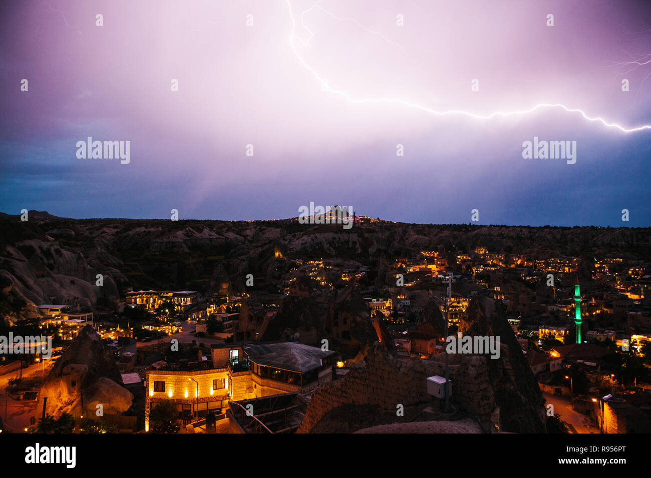 Town and lightning strike hi-res stock photography and images - Alamy